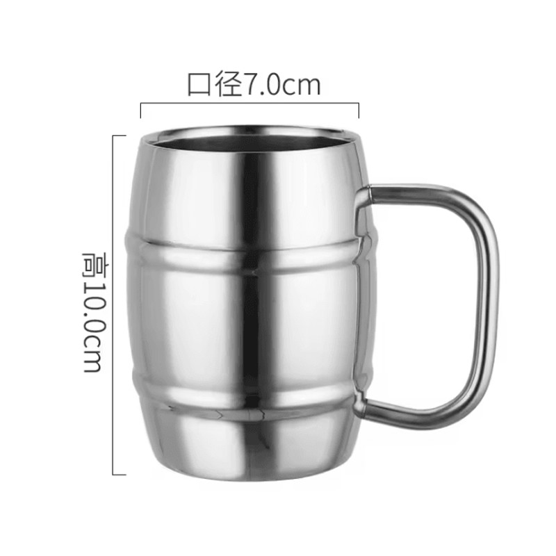 Double Wall Stainless Steel Beer Mug Insulated Coffee Cup With Handle For Camping And Outdoor Use 3