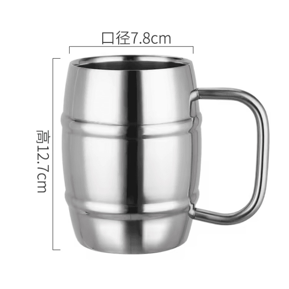 Double Wall Stainless Steel Beer Mug Insulated Coffee Cup With Handle For Camping And Outdoor Use 4