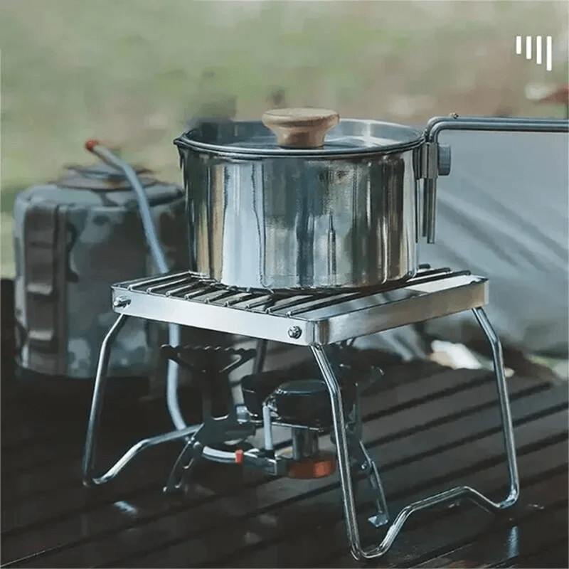 Stainless Steel Camping Stove Holder Portable Folding Barbecue Rack And Pot Stand 0