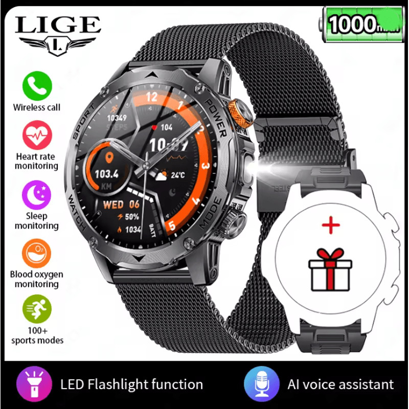 AMOLED Smart Watch For Men With Fitness Tracking Bluetooth Calling And Waterproof Design 5