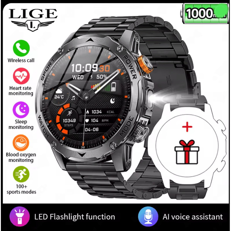 AMOLED Smart Watch For Men With Fitness Tracking Bluetooth Calling And Waterproof Design 7