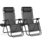 Zero Gravity Lounge Chairs Set Of 2 Portable Recliners With Cup Holder And Adjustable Pillow 6