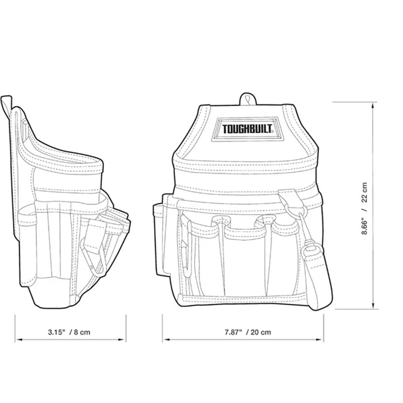 Toughbuilt Electrician Tool Pouch With Padded Belt And Shoulder Strap 4