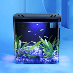 mini ecological fish tank with self circulating filter for home and office