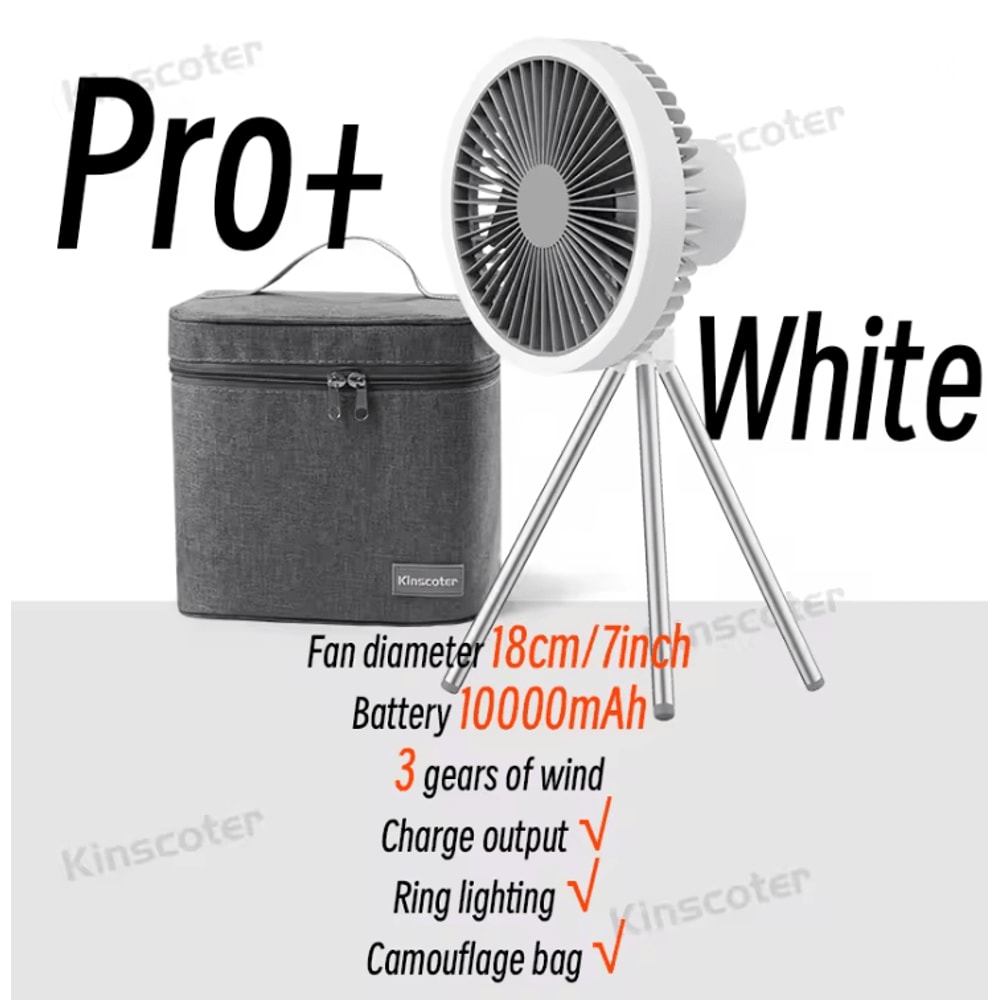 Rechargeable Camping Fan With LED Light And Power Bank Portable Desk And Ceiling Fan 9