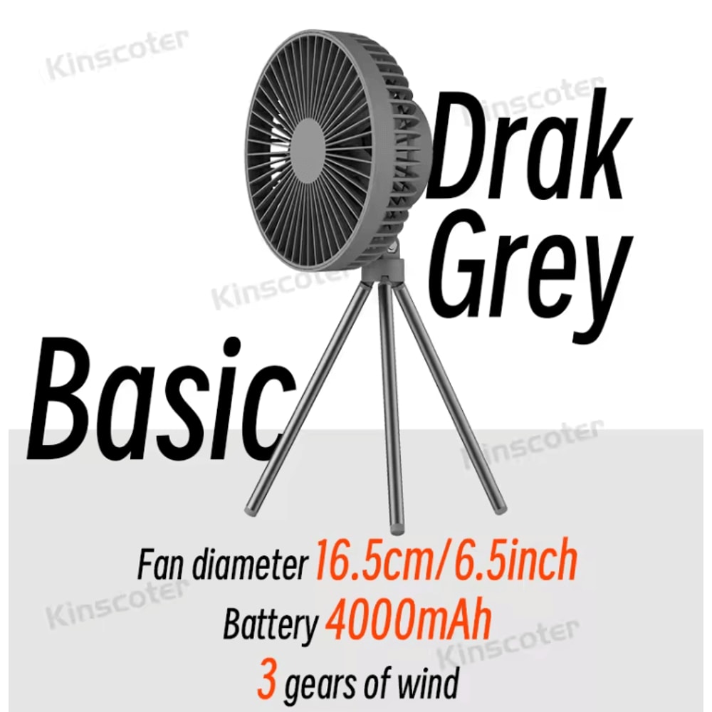 Rechargeable Camping Fan With LED Light And Power Bank Portable Desk And Ceiling Fan 3