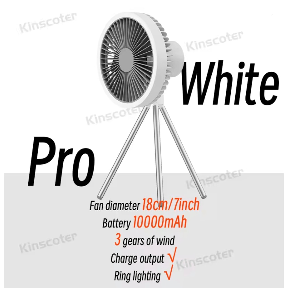Rechargeable Camping Fan With LED Light And Power Bank Portable Desk And Ceiling Fan 4