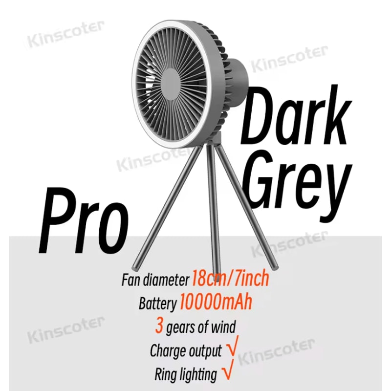 Rechargeable Camping Fan With LED Light And Power Bank Portable Desk And Ceiling Fan 5