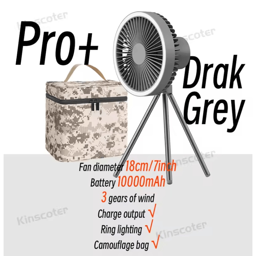 Rechargeable Camping Fan With LED Light And Power Bank Portable Desk And Ceiling Fan 7