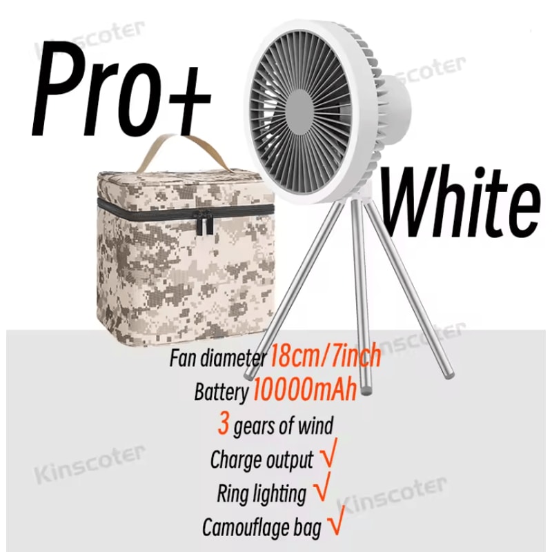 Rechargeable Camping Fan With LED Light And Power Bank Portable Desk And Ceiling Fan 8
