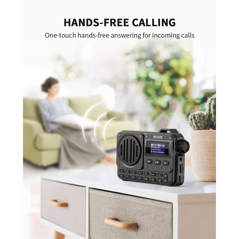 MLOVE BV800 Portable Bluetooth Speaker With FM Radio And LCD 4