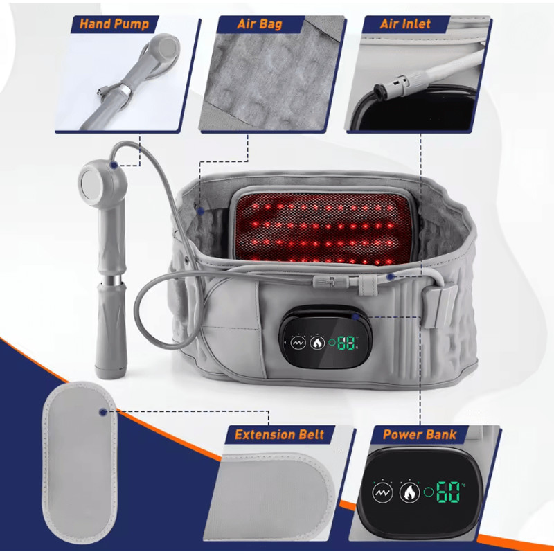 Heating Waist Massager Belt With Vibration And Inflatable Back Support 2