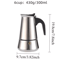 Stainless Steel Moka Pot Italian Coffee Maker Stovetop Espresso Pot 9 Cup 5