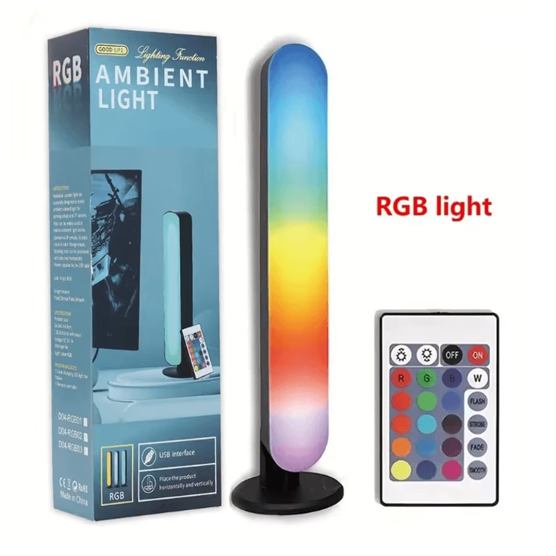 RGB Music Rhythm Light Bar USB Rechargeable Sound Reactive LED Decoration 5