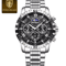 Luxury Stainless Steel Chronograph Watch For Men Waterproof Quartz Design 6