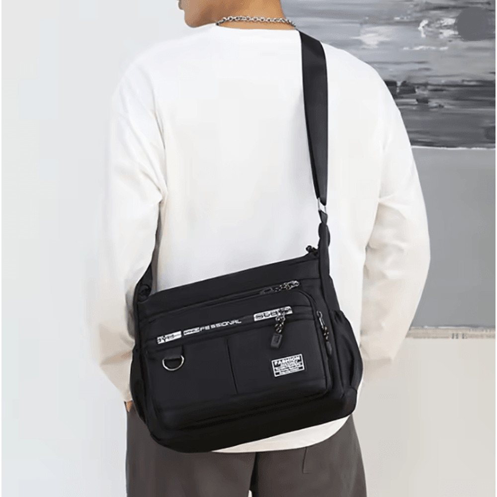 Oxford Shoulder Bag For Men Large Capacity Casual Crossbody Messenger Bag 0