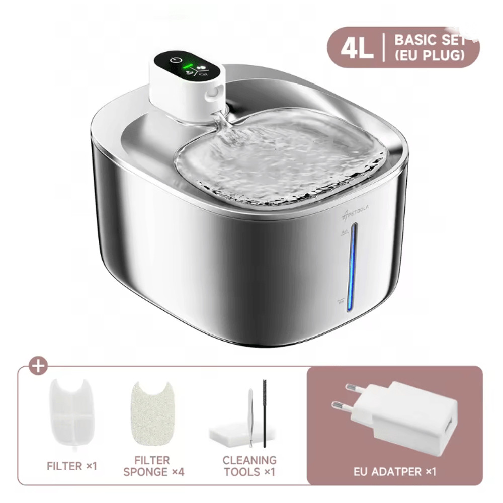 Wireless Cat Water Fountain 4L Automatic Pet Drinking Dispenser With Sensor 4