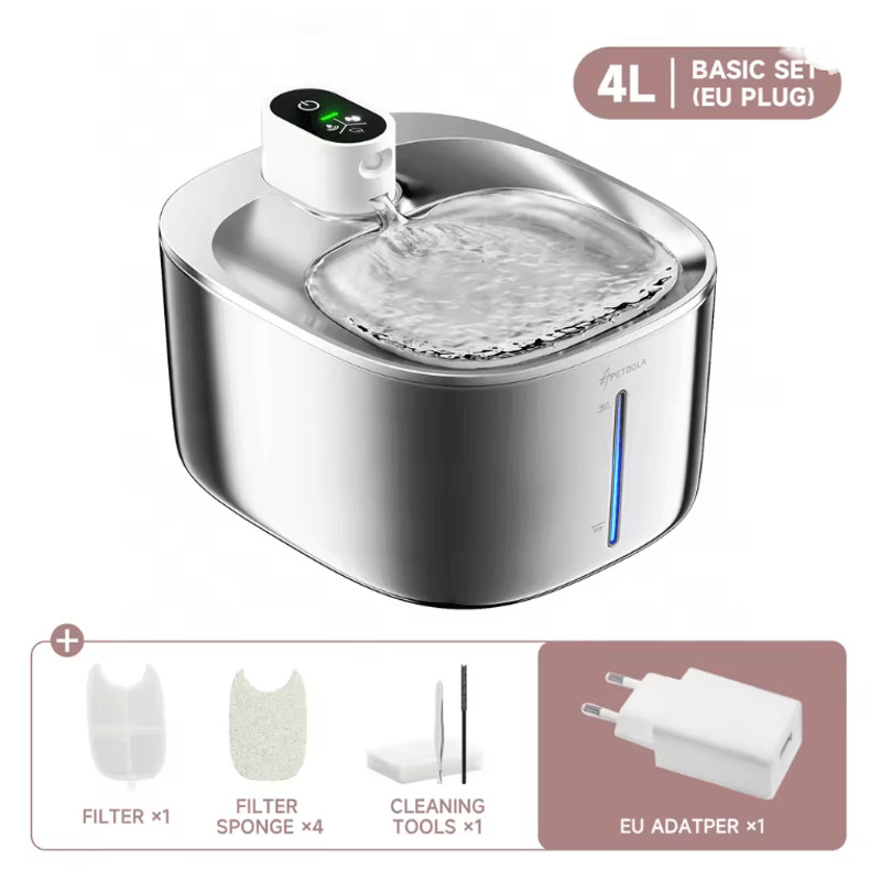 Wireless Cat Water Fountain 4L Automatic Pet Drinking Dispenser With Sensor 4