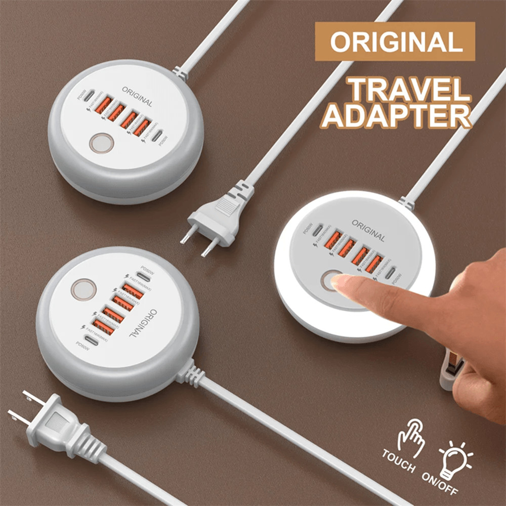 50W USB Charger Multi Port Power Strip With Fast Charging Adapter 2