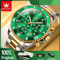 OLEVS Luxury Mens Watch Stainless Steel Chronograph Waterproof With Moon Phase 0