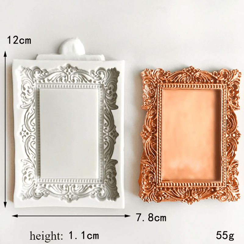 Vintage Photo Frame Silicone Molds For Chocolate And Fondant Cake Decorating 1