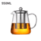 Glass Teapot With Stainless Steel Infuser Heat Resistant Borosilicate Kettle 7