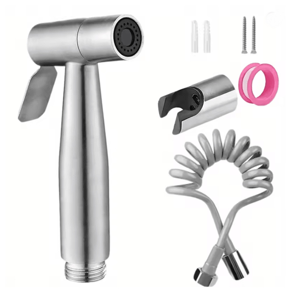 High Pressure Handheld Shower Kit Stainless Steel Cleaning Spray Gun 0