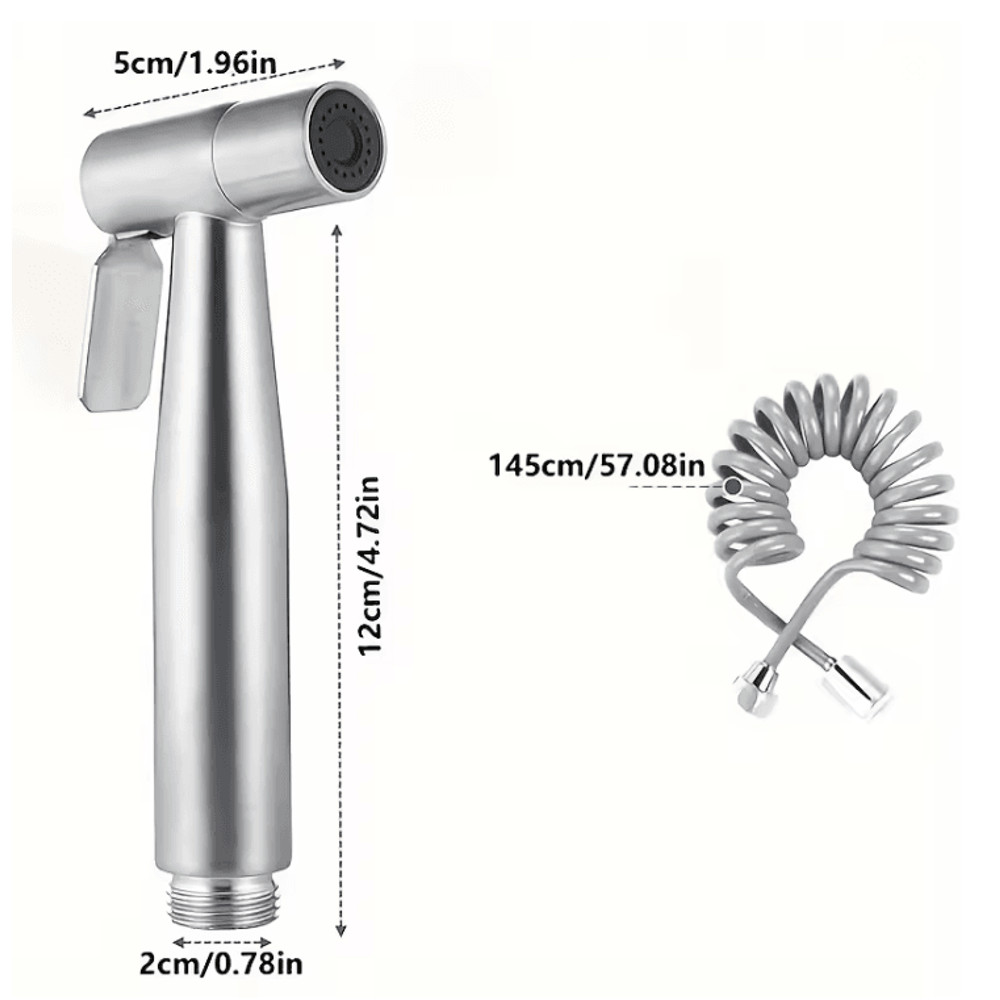 High Pressure Handheld Shower Kit Stainless Steel Cleaning Spray Gun 2