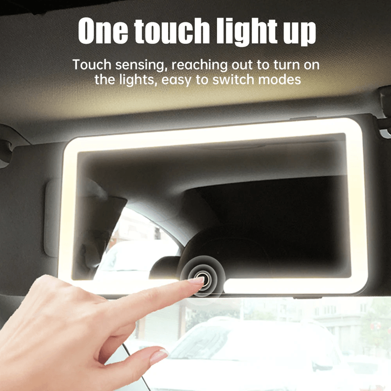 Car LED Makeup Mirror With Adjustable Lighting Sun Visor Vanity Mirror 1
