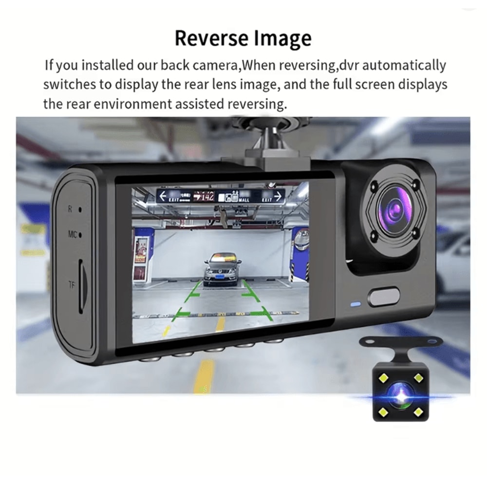 All Around Guard 3 Channel Dash Cam With IR Night Vision And Loop Recording 2