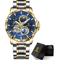 GLENAW Automatic Mechanical Watch With Rotating Earth Dial And Leather Strap 3