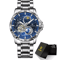 GLENAW Automatic Mechanical Watch With Rotating Earth Dial And Leather Strap 4