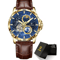 GLENAW Automatic Mechanical Watch With Rotating Earth Dial And Leather Strap 5