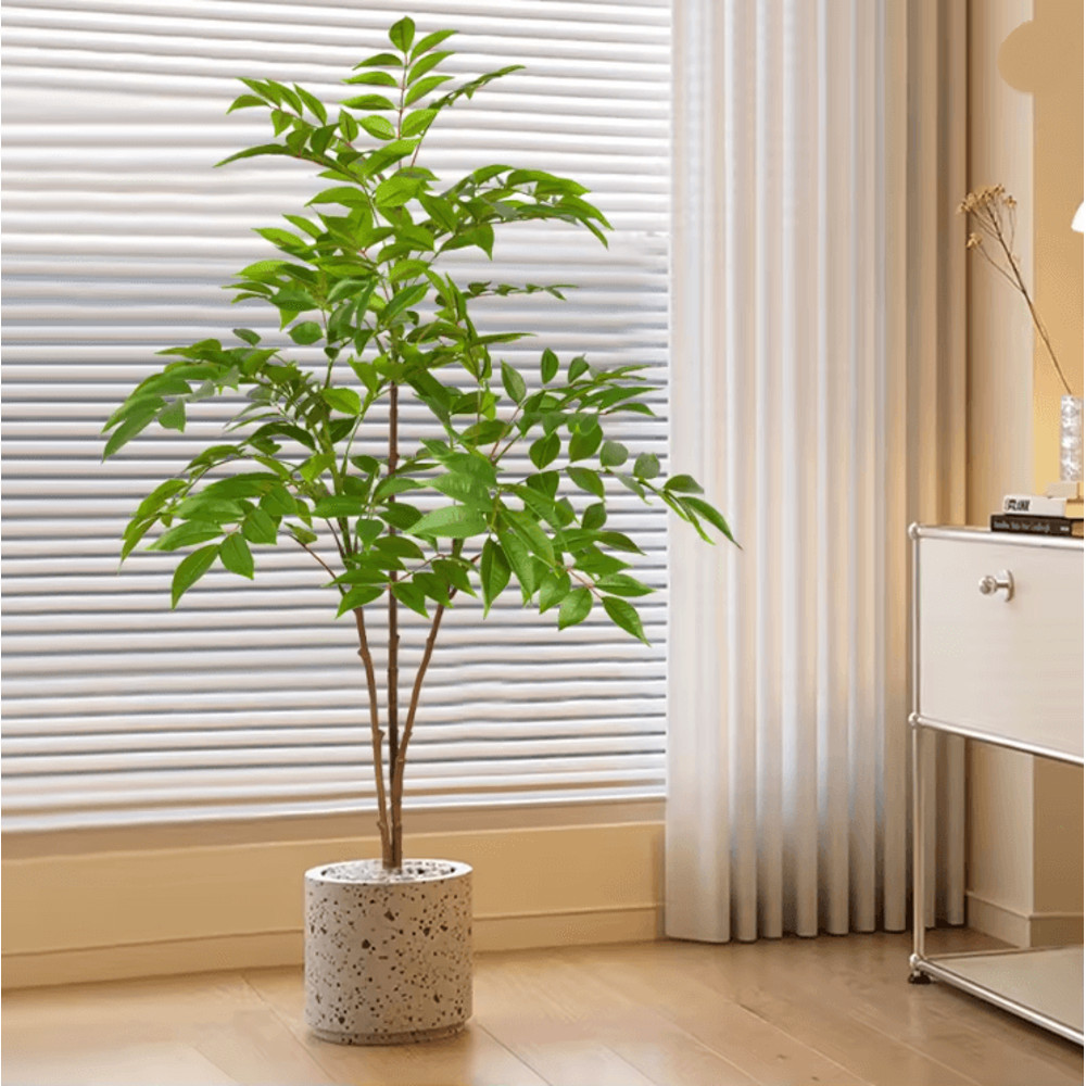 Large Artificial Ficus Tree With Realistic Green Leaves For Home And Garden Decor 0
