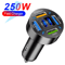 250W PD Fast Car Charger With 6 In 1 Ports And Digital Display 4