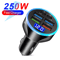 250W PD Fast Car Charger With 6 In 1 Ports And Digital Display 5