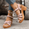 Womens Braided HighHeel Sandals With Chunky Platform And Ankle Straps 2