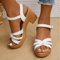 Womens Braided HighHeel Sandals With Chunky Platform And Ankle Straps 3