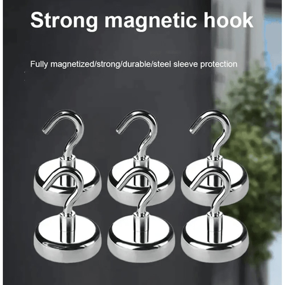 Strong Magnetic Hooks For Multi Purpose Home And Kitchen Storage 10 Pack 0
