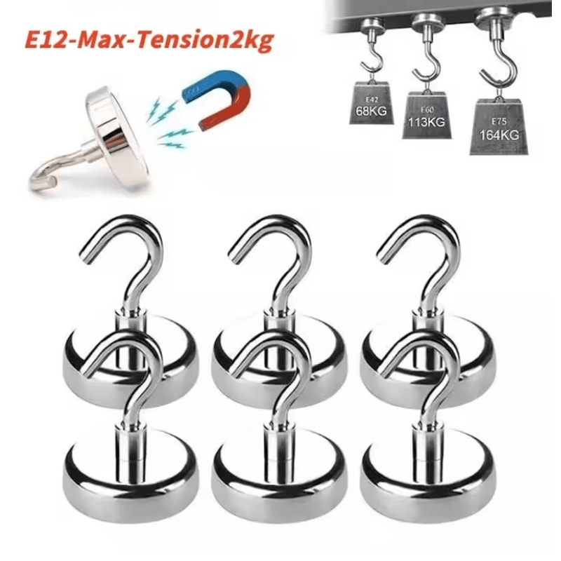 Strong Magnetic Hooks For Multi Purpose Home And Kitchen Storage 10 Pack 3