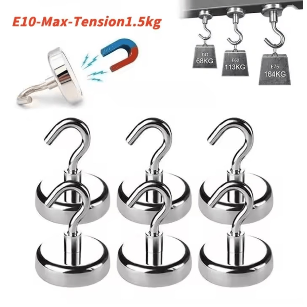 Strong Magnetic Hooks For Multi Purpose Home And Kitchen Storage 10 Pack 4