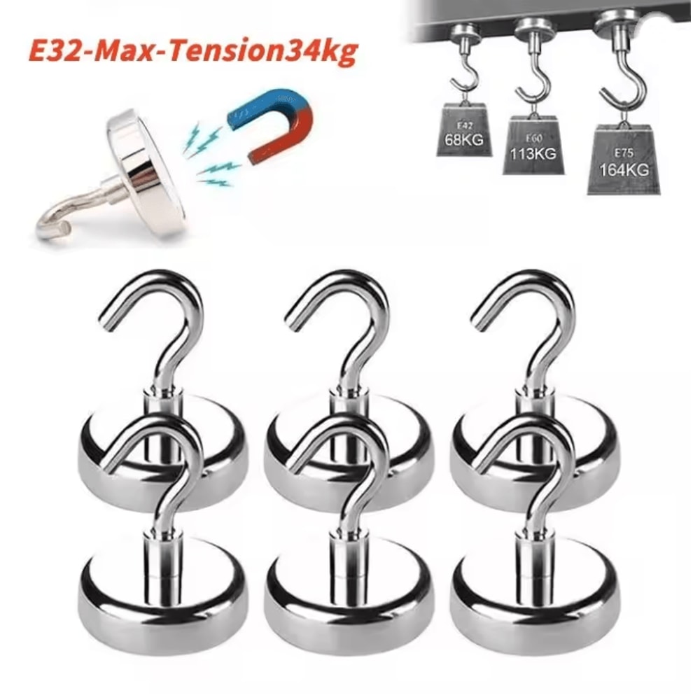 Strong Magnetic Hooks For Multi Purpose Home And Kitchen Storage 10 Pack 5