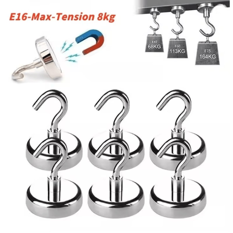 Strong Magnetic Hooks For Multi Purpose Home And Kitchen Storage 10 Pack 6