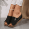Women Wedge Slippers Comfortable Open Toe Sandals With Buckle And Breathable Design 2