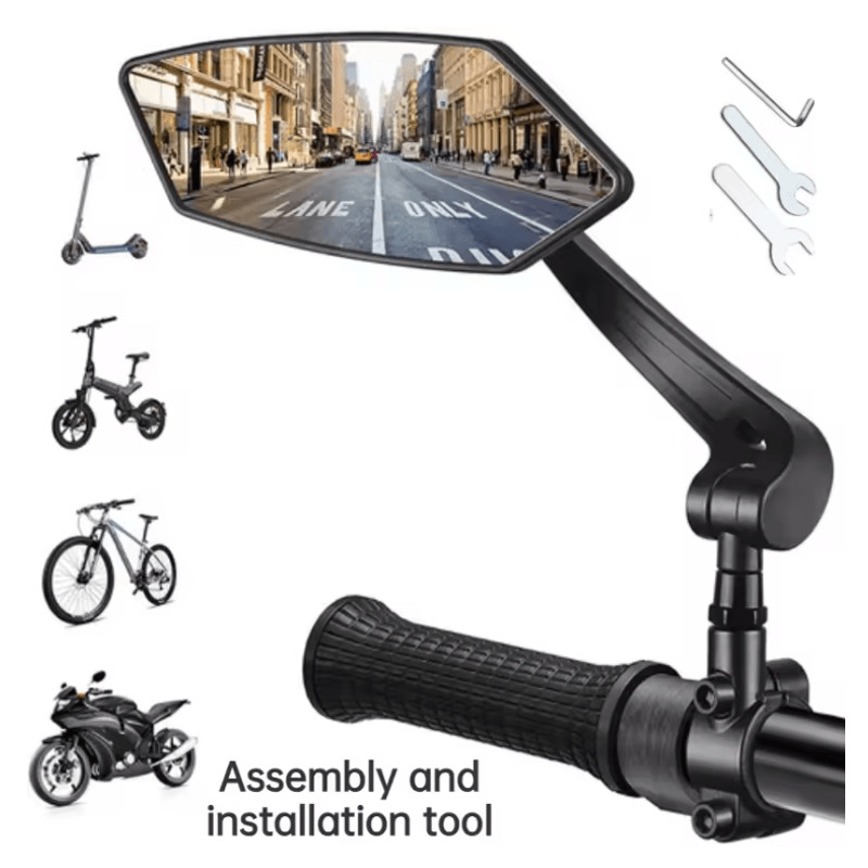 ClearView 360 Rotatable Bike Rear View Mirror For Handlebar Safety And Wide Visibility 3