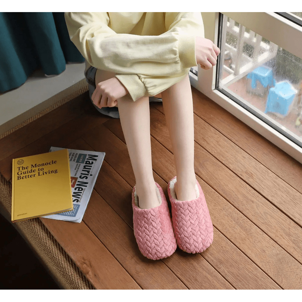 CozyCloud Unisex Fluffy Home Slippers Soft Lightweight Indoor Slides For Winter Comfort 1