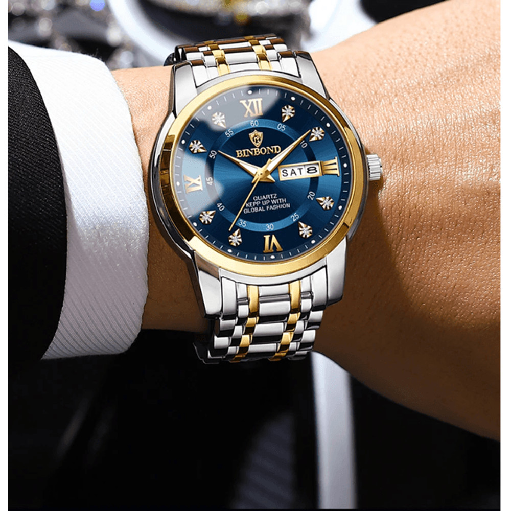 AquaLuxe Diver 30ATM Luxury Mens Waterproof Watch With Quartz Movement 1