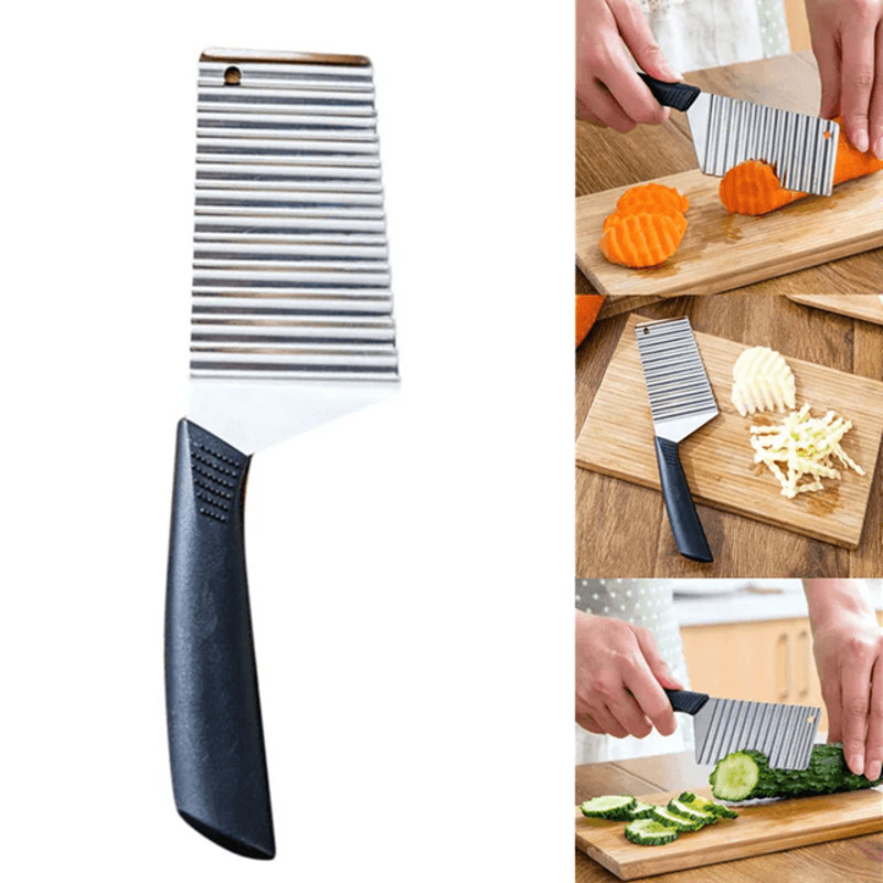 Stainless Steel Crinkle Cut Vegetable And Potato Slicer Knife 0