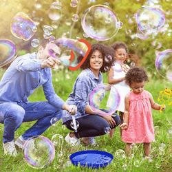 bubblejoy outdoor bubble blowing set for kids and families