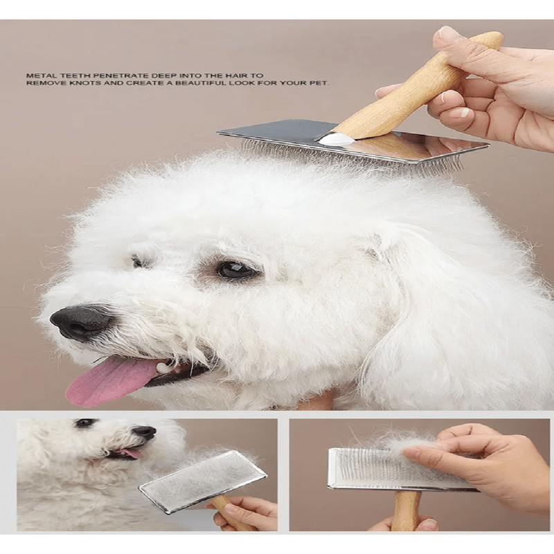 PawEase Solid Wood Pet Grooming Comb 1